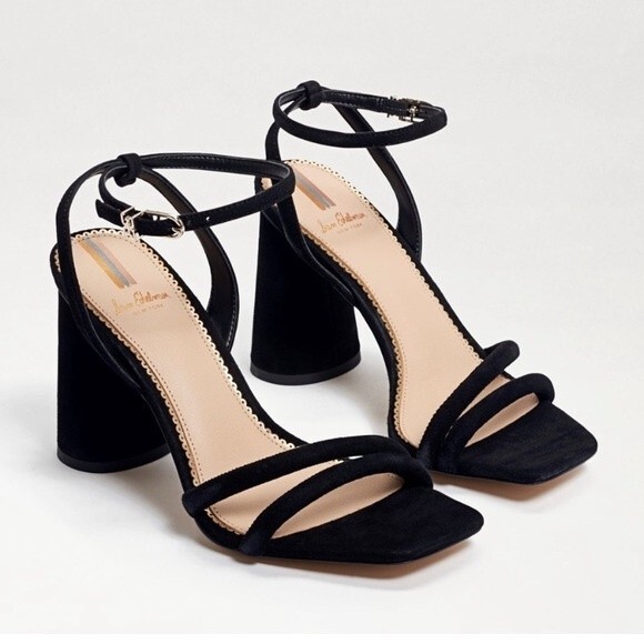 Sam Edelman | Kia Black Sandal Block Heel Suede Women's 10 - Picture 2 of 11
